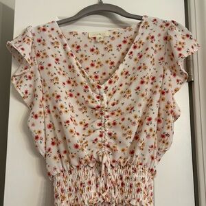 Floral‎ Ruffle Sleeve Top - Small